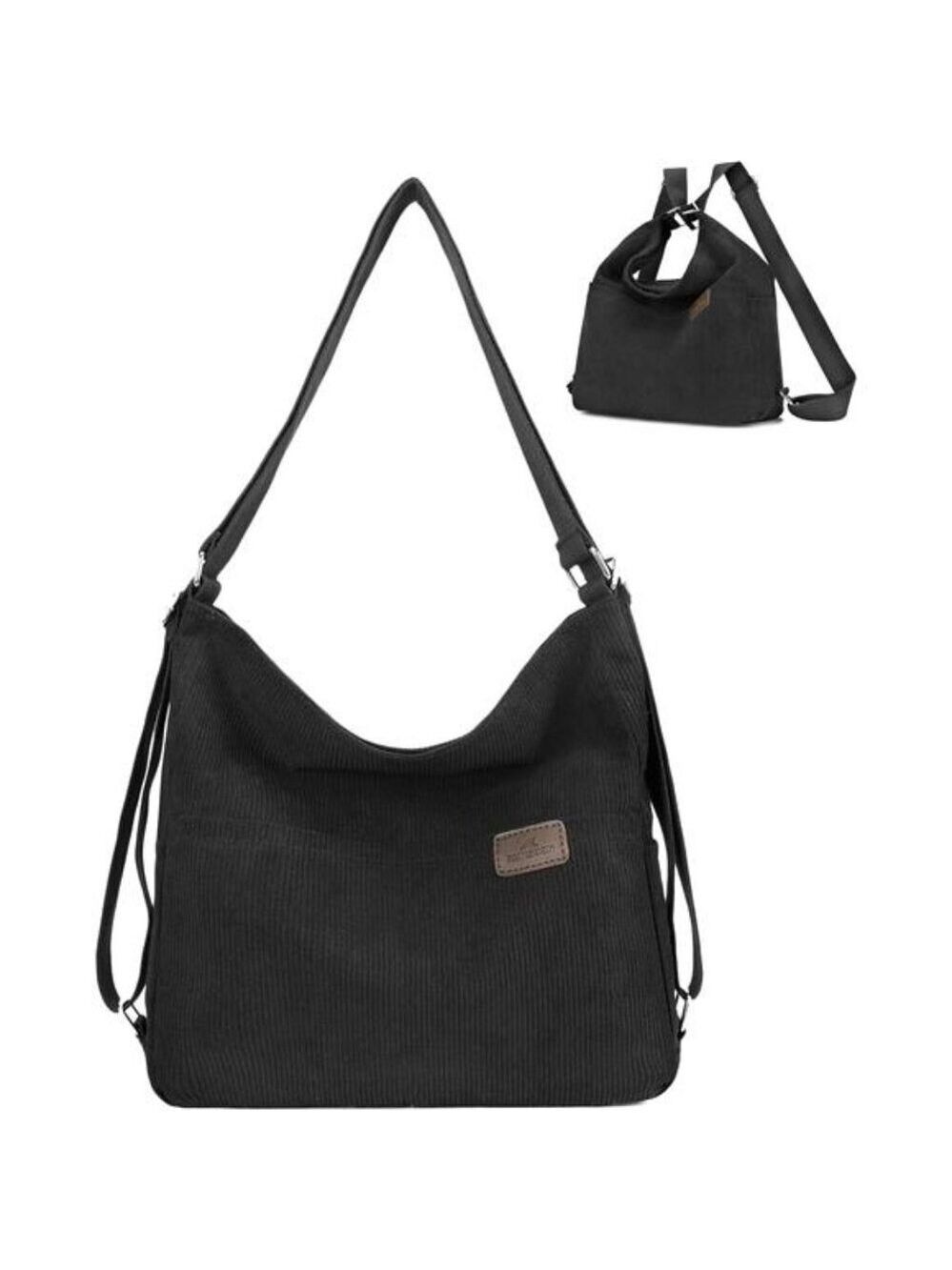 Corduroy Tote Bag for Women Convertible Backpack Crossbody Purse Shoulder Bag